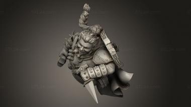 Busts of heroes and monsters (Dwarven Rogue, BUSTH_2752) 3D models for cnc