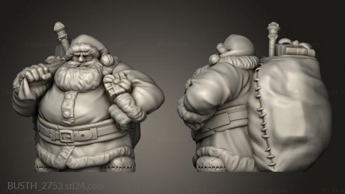 Busts of heroes and monsters (Dwarven Santa, BUSTH_2753) 3D models for cnc