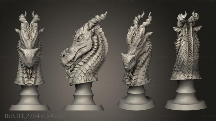 Busts of heroes and monsters (Dragon Bi, BUSTH_2754) 3D models for cnc