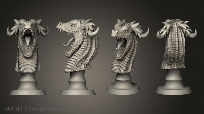 Busts of heroes and monsters (Dragon Knight, BUSTH_2756) 3D models for cnc