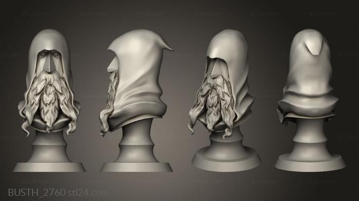 Busts of heroes and monsters (Dwarven Cleric, BUSTH_2760) 3D models for cnc