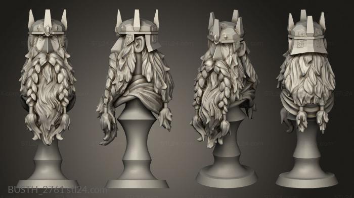 Busts of heroes and monsters (Dwarven King, BUSTH_2761) 3D models for cnc