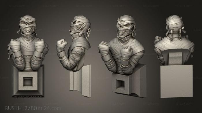 Busts of heroes and monsters (Eddie Mummy, BUSTH_2780) 3D models for cnc