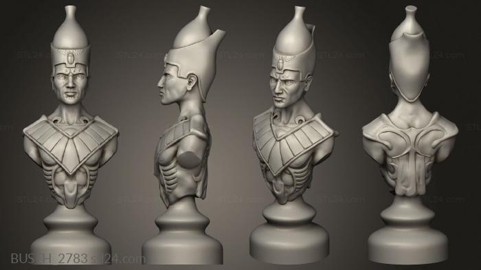 Busts of heroes and monsters (Egyptian Chess Board Bi, BUSTH_2783) 3D models for cnc