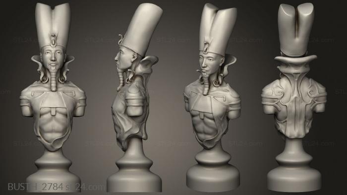 Busts of heroes and monsters (Egyptian Chess Board King, BUSTH_2784) 3D models for cnc