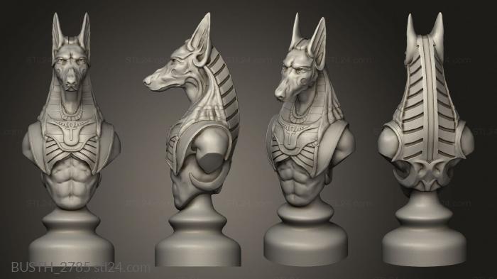 Busts of heroes and monsters (Egyptian Chess Board Knight, BUSTH_2785) 3D models for cnc