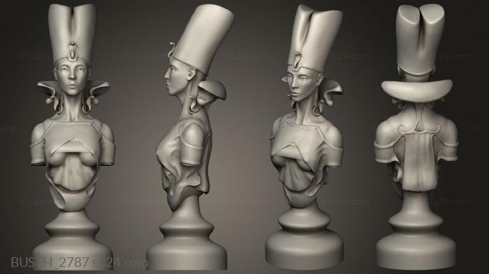 Busts of heroes and monsters (Egyptian Chess Board Queen, BUSTH_2787) 3D models for cnc