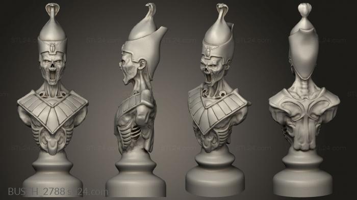 Busts of heroes and monsters (Egyptian Chess Board Undead Bi, BUSTH_2788) 3D models for cnc