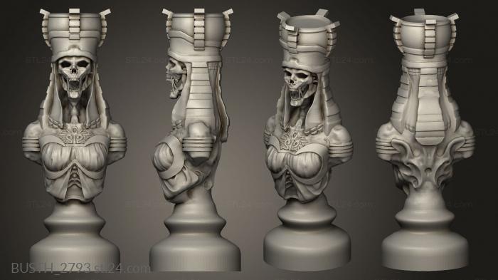 Busts of heroes and monsters (Egyptian Chess Board Undead Rook, BUSTH_2793) 3D models for cnc