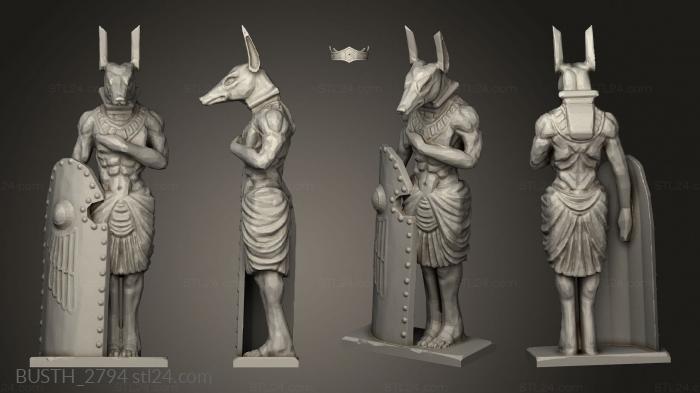 Busts of heroes and monsters (Egyptian Temple Entrance Anubis Broken, BUSTH_2794) 3D models for cnc