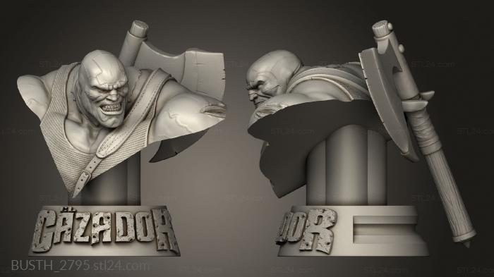 Busts of heroes and monsters (El Cazador for, BUSTH_2795) 3D models for cnc