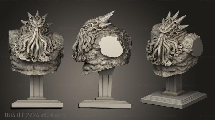Busts of heroes and monsters (Elder Gods Cthulhu, BUSTH_2796) 3D models for cnc