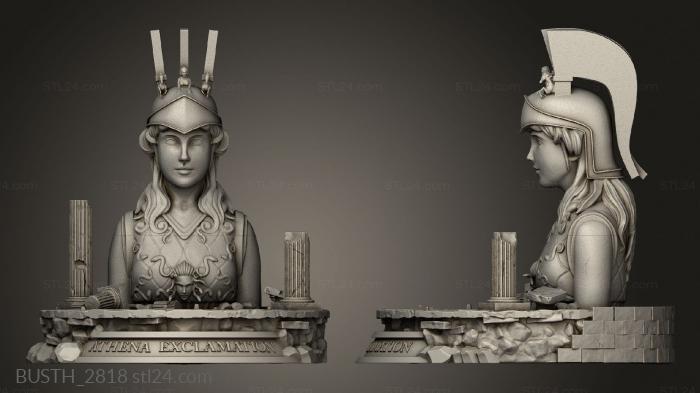 Busts of heroes and monsters (Exclamation Athena athena Inf, BUSTH_2818) 3D models for cnc