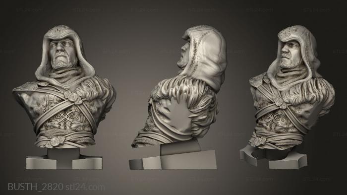Busts of heroes and monsters (Ezio Auditore from the Assassins Creed, BUSTH_2820) 3D models for cnc