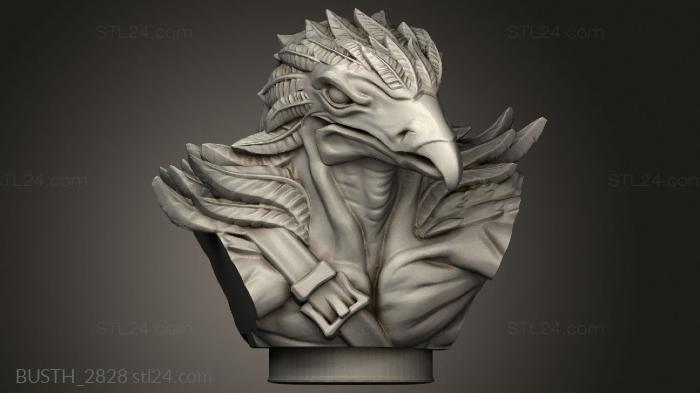 Busts of heroes and monsters (Feather Folk, BUSTH_2828) 3D models for cnc