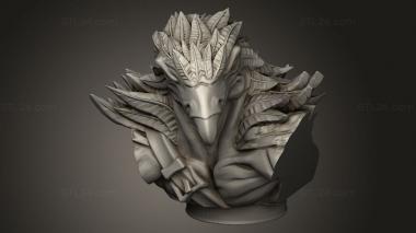 Busts of heroes and monsters (Feather Folk, BUSTH_2828) 3D models for cnc