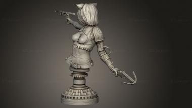 Busts of heroes and monsters (Felicia cat girl, BUSTH_2831) 3D models for cnc