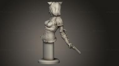 Busts of heroes and monsters (Felicia simple cat girl, BUSTH_2841) 3D models for cnc