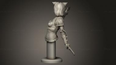 Busts of heroes and monsters (Felicia simple cat girl, BUSTH_2842) 3D models for cnc