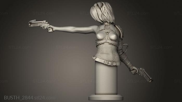 Busts of heroes and monsters (Felicia simple cat girl, BUSTH_2844) 3D models for cnc