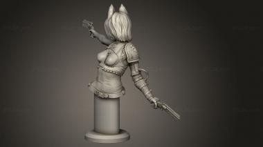 Busts of heroes and monsters (Felicia simple fox girl, BUSTH_2845) 3D models for cnc