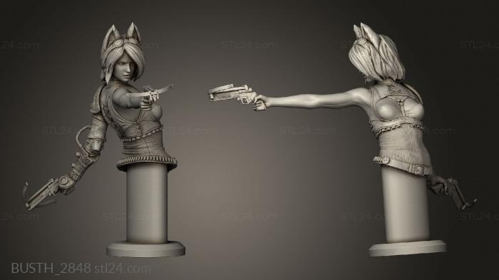 Busts of heroes and monsters (Felicia simple fox girl, BUSTH_2848) 3D models for cnc