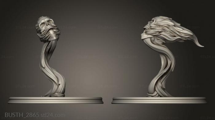 Busts of heroes and monsters (Flame Skull, BUSTH_2865) 3D models for cnc