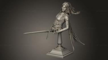 Busts of heroes and monsters (Freya, BUSTH_2877) 3D models for cnc