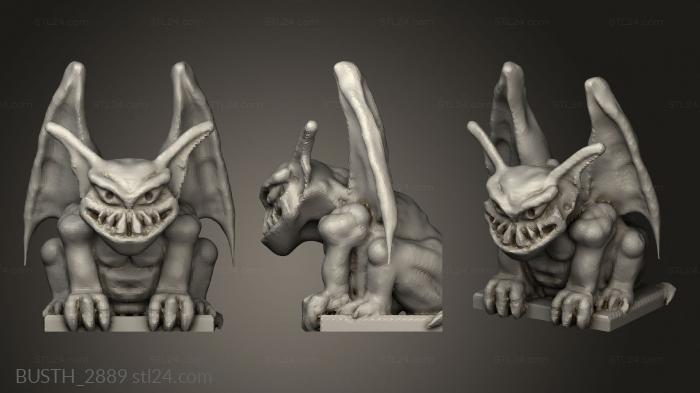 Busts of heroes and monsters (Gargoyle Post Toppers, BUSTH_2889) 3D models for cnc