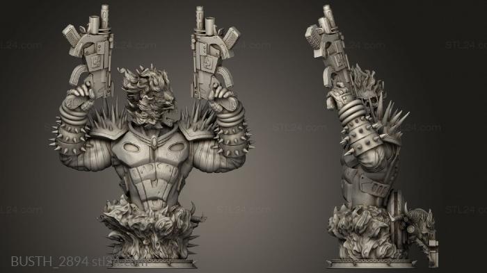 Busts of heroes and monsters (Ghost Rider, BUSTH_2894) 3D models for cnc