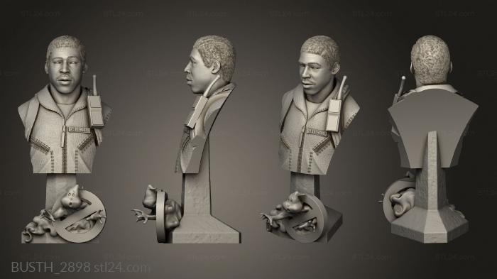 Busts of heroes and monsters (Ghostbusters ZEDDEMORE, BUSTH_2898) 3D models for cnc