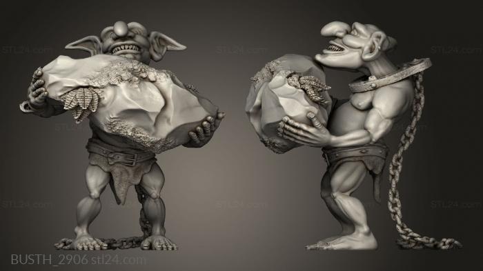 Busts of heroes and monsters (Goblin, BUSTH_2906) 3D models for cnc