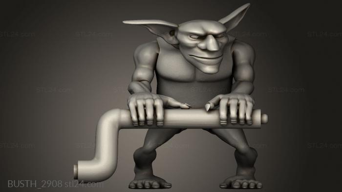 Busts of heroes and monsters (Goblin, BUSTH_2908) 3D models for cnc