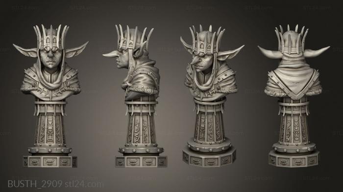 Busts of heroes and monsters (Goblin Chess Queen, BUSTH_2909) 3D models for cnc