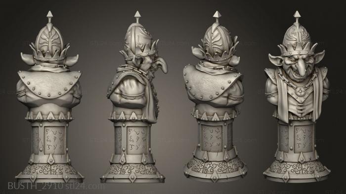 Busts of heroes and monsters (Goblin Chess, BUSTH_2910) 3D models for cnc