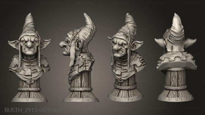 Busts of heroes and monsters (Goblin Chess Pawn, BUSTH_2913) 3D models for cnc