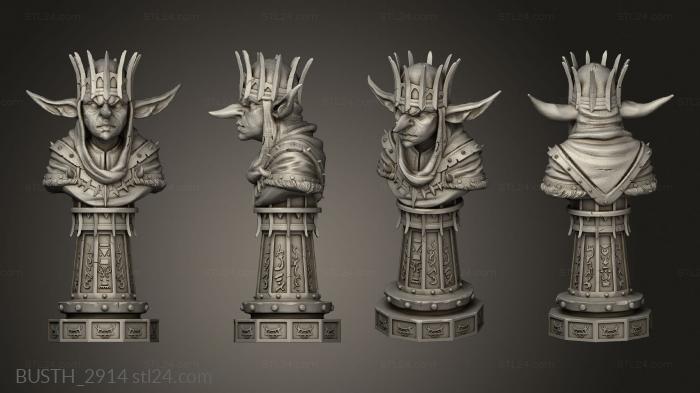Busts of heroes and monsters (Goblin Chess Queen, BUSTH_2914) 3D models for cnc