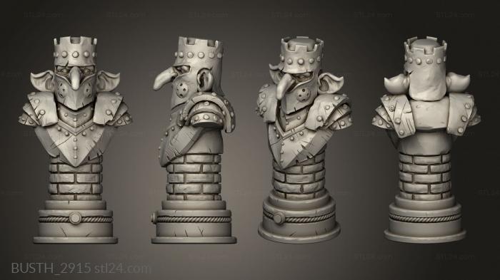 Busts of heroes and monsters (Goblin Chess Rook, BUSTH_2915) 3D models for cnc