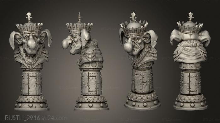 Busts of heroes and monsters (Goblin Chess King SUPS, BUSTH_2916) 3D models for cnc