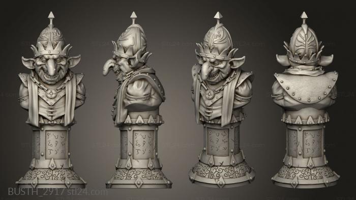 Busts of heroes and monsters (Goblin Chess Oldies Bi, BUSTH_2917) 3D models for cnc