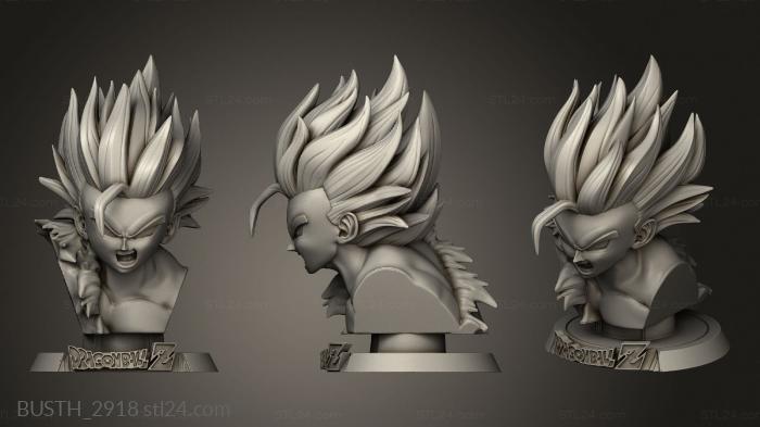 Busts of heroes and monsters (Gohan, BUSTH_2918) 3D models for cnc