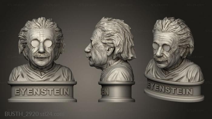 Busts of heroes and monsters (Eyenstein And Plinth Oval, BUSTH_2920) 3D models for cnc