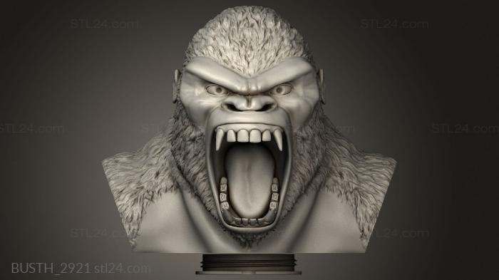 Busts of heroes and monsters (Gorilla Piggy Bank Gorille, BUSTH_2921) 3D models for cnc