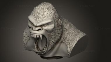 Busts of heroes and monsters (Gorilla Piggy Bank Gorille, BUSTH_2921) 3D models for cnc