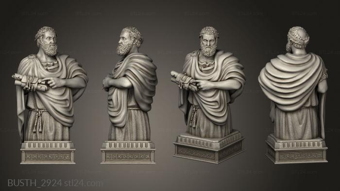 Busts of heroes and monsters (Greek Chess Bi, BUSTH_2924) 3D models for cnc