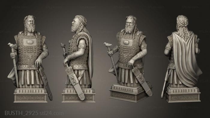 Busts of heroes and monsters (Greek Chess King, BUSTH_2925) 3D models for cnc