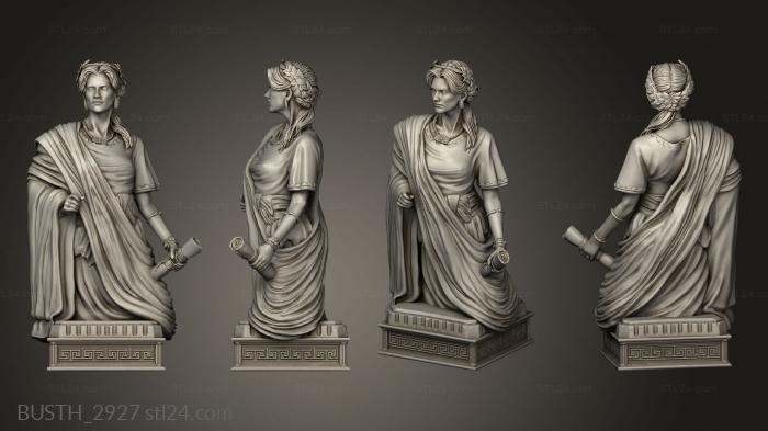 Busts of heroes and monsters (Greek Chess Queen, BUSTH_2927) 3D models for cnc