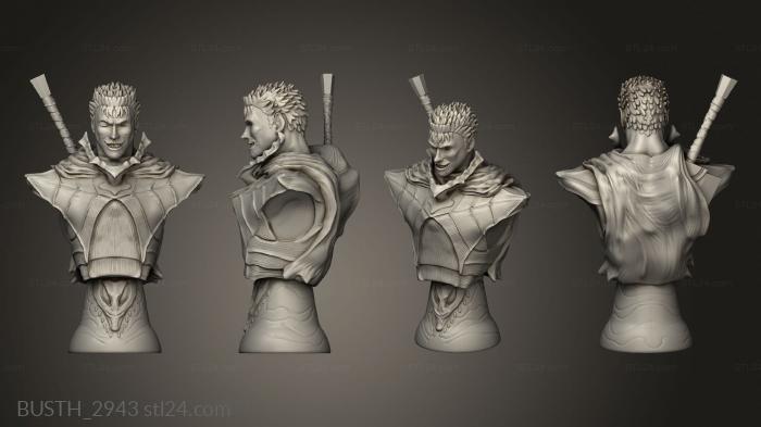 Busts of heroes and monsters (Guts Berserk dynamesh, BUSTH_2943) 3D models for cnc
