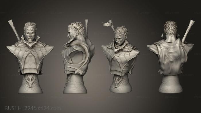 Busts of heroes and monsters (Guts Berserk dynamesh, BUSTH_2945) 3D models for cnc