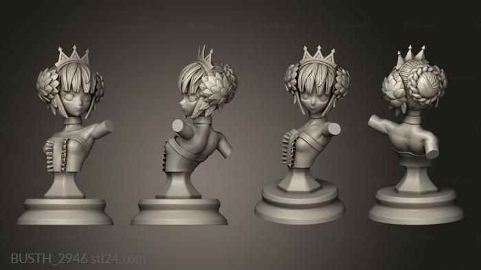 Busts of heroes and monsters (Gwendolyn Azerama, BUSTH_2946) 3D models for cnc